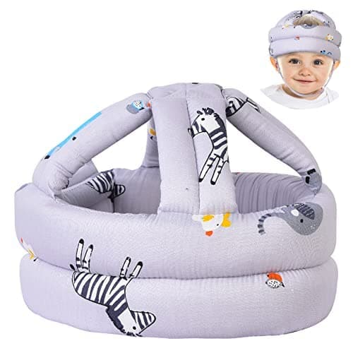 Baby Head Protector for Crawling,Infant Safety Helmet & Walking Baby Helmet，for Age 6-36 Months, Grey Zoo(1pc)
