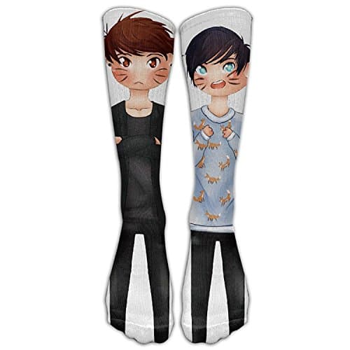 SADDFAWW Dan Howell And Phil Lester Women Tube Knee Thigh High Stockings Cosplay Socks