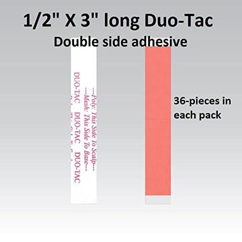 DUO TAC TAPE 1/2" X 3" X 36 STRIPS WIG HAIR PIECE TAPE