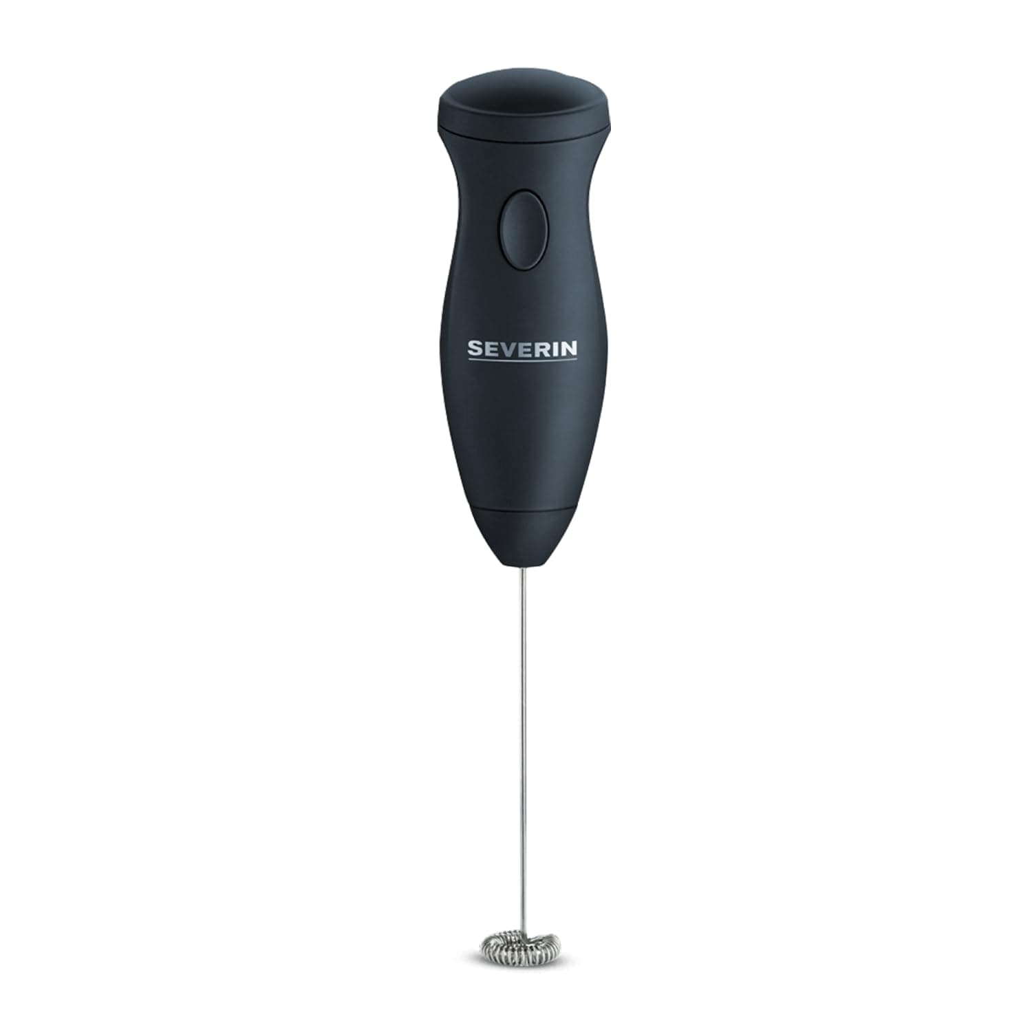 SeverinMilk frother stick, compact made of stainless steel, electric with battery operation and easy handling, includes 2 batteries, black, 23.3, S73590