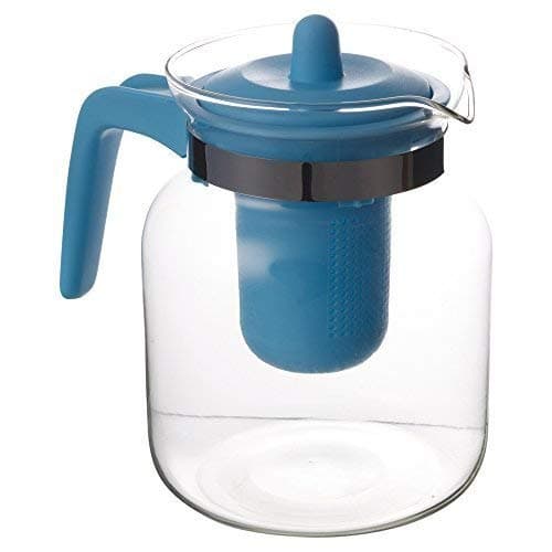 1.5 Litre Glass Tea Pot Jug with Infuser (Blue)