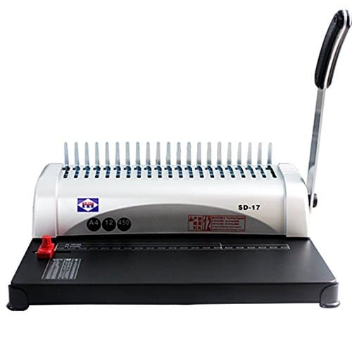 Aibao Paper Punch Binder Binding Machine with 100 Plastic 6mm Binder Coils 21-hole 450 Sheets