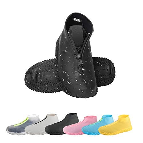 CHUHUAYUAN Waterproof Silicone Shoe Covers, Reusable Foldable Not-Slip Rain Shoe Covers with Zipper,Shoe Protectors…