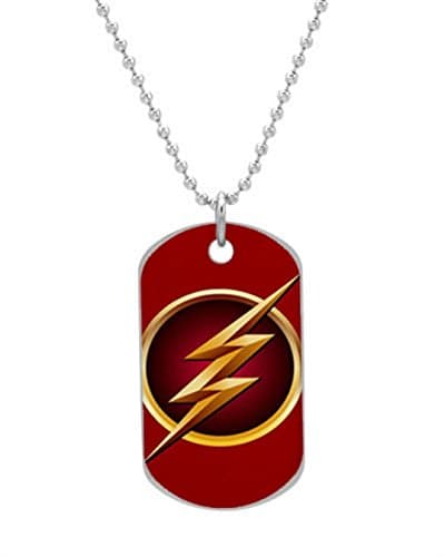 The Flash Barry Allen Logo Superman Justice League Custom Unique Oval Dog Tag Pet Tag Necklace Pendant