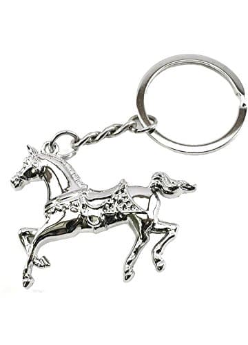 Key Era Running Horse Metal Keychain (Silver)