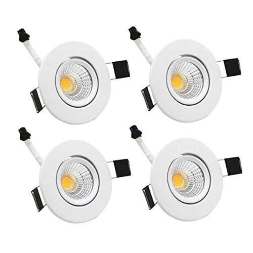 recessed Downlight 3W 110V Dimmable mini cabinets spotlights Soft White Bookcase Lighting 3000K-3500K Closet Lighting Cutout 53mm (No Junction Box)
