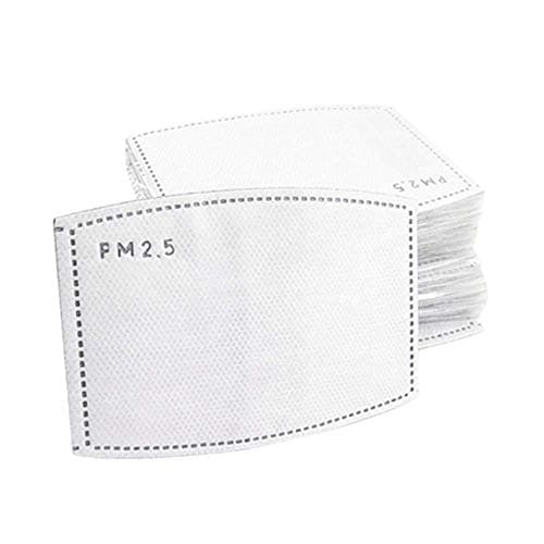 Activated Carbon PM2.5 Replacement Filter, 5 Layers Replaceable Anti Haze Filters for Mouth Shield (20 Pcs)
