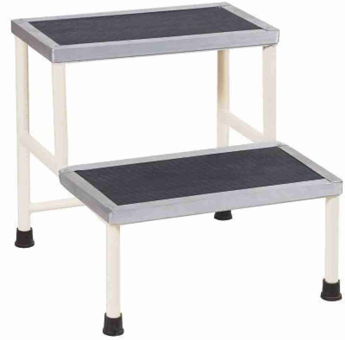 Bed Side Foot Step Stool Double with Anti Slippery Metal Coating Top Medical Furniture for Hospital/Clinic