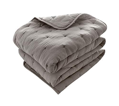 Lightwight Quilt Set for Summer,3 Piece Reversible Comforter Set, All Season Thin Microfiber Solid Hypoallergenic Quilt, Grey Clolor, Queen/Full Size Comforter with 2 Shams