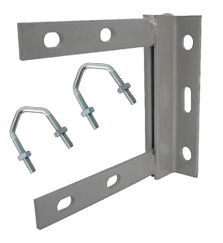 6" x 6" Painted Wall TV Aerial Mast Pole Mounting Bracket with 2 x V Bolts