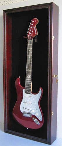Fender / Electric Guitar Display Case Wall Cabinet Door With Lock- (Bl)-Mah