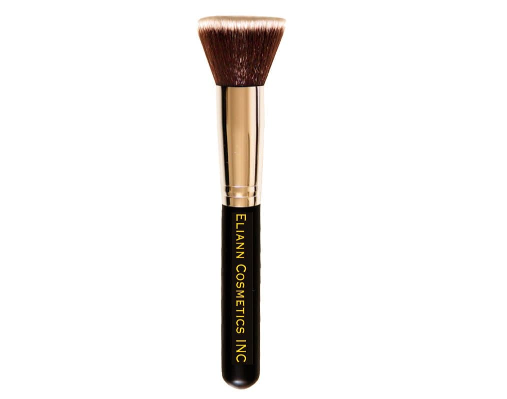 Kabuki Flat Top Premium Synthetic Blending Make up Brush for Liquid, Powder, Mineral and Contouring and Medium Foundation Coverage -Eliann Cosmetics