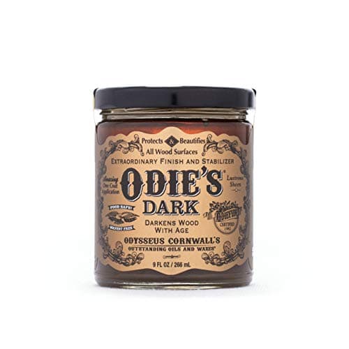 ODIE'S Dark • Wood Finish and Stabilizer • Darkens with Aging • 9 oz Glass Jar • Food safe, solvent-free, non-toxic finish leaves a lustrous luster in one coat