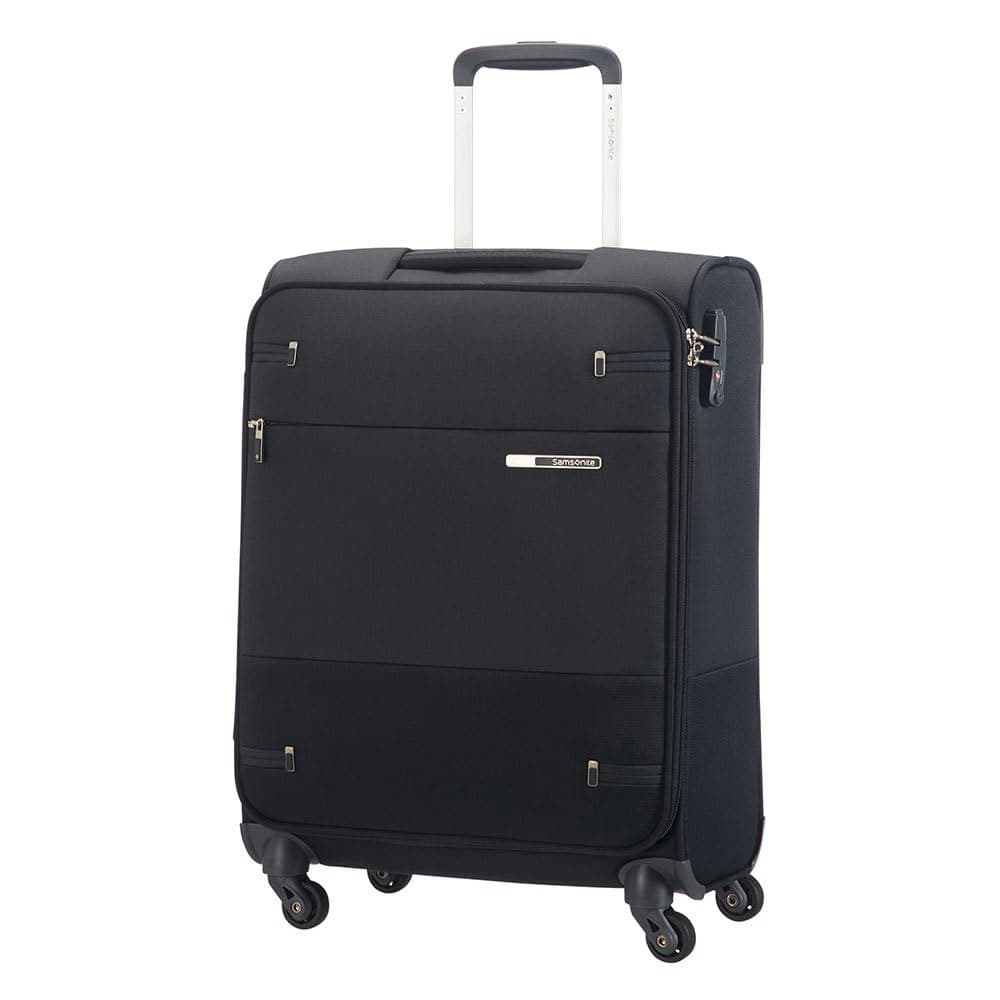 Base Boost - Hand Luggage Suitcase 55 x 40 x 20 cm, Soft Luggage Cabin Trolley Suitable for Most Airlines, Including Ryanair & easyJet, TSA Lock, Lightweight, 39 L, Black