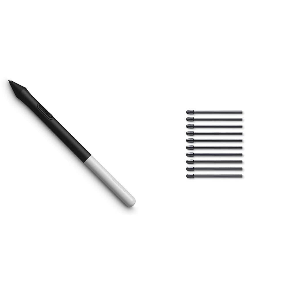 Wacom One Pen CP91300B2Z for Wacom One Creative Pen Display & Standard Nibs for Digital Pro Pen 2 (10 Pack) (ACK22211)