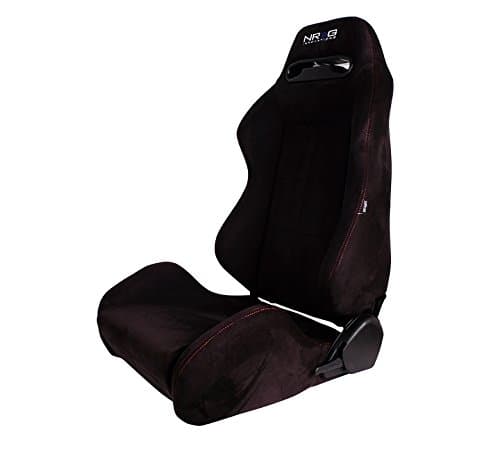 NRG Innovations RSC-220L/R Suede Type-R Seat with Red Stitching with Logo
