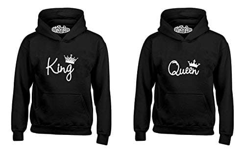King Queen - Couples Two Hoodie Combo Pack Couples Fasion Matching Couples Hoodi
