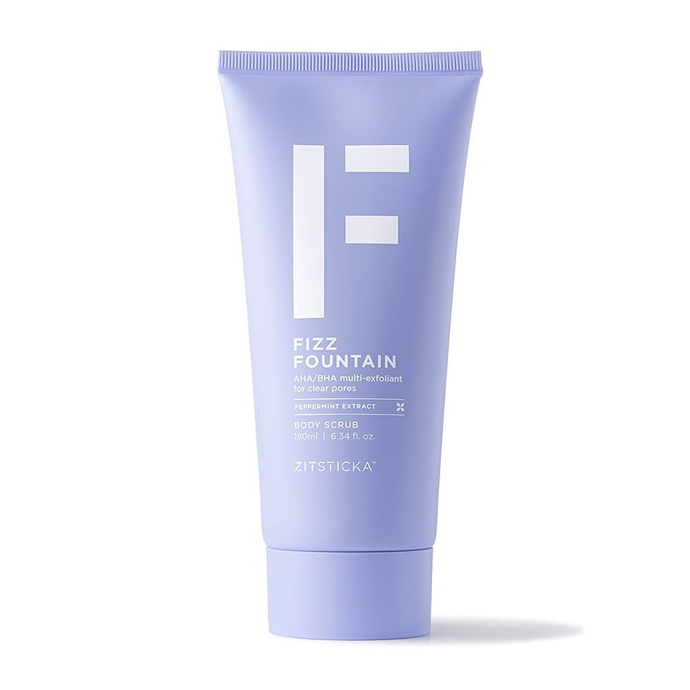 FIZZ FOUNTAIN™ by ZitSticka - AHA/BHA Body Scrub Exfoliant, Built for Acne-Prone Skin, Delivering Clearer Pores, Cleaner Skin and Future Clarity