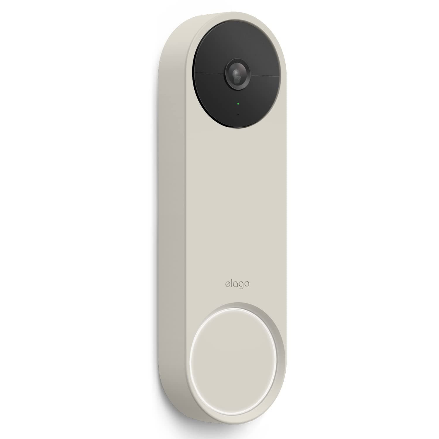 elago Silicone Case Designed for Google Nest Hello Video Doorbell (2021 Battery Model) - Weather and UV Resistant, Perfect Color Match, Clean Finish, NOT Compatible with Wired Model [Linen]