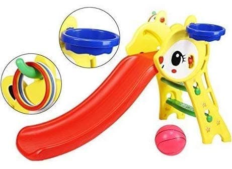 atnine home/indoor or outdoor foldable rabbit print garden slide for kids (Multi color)