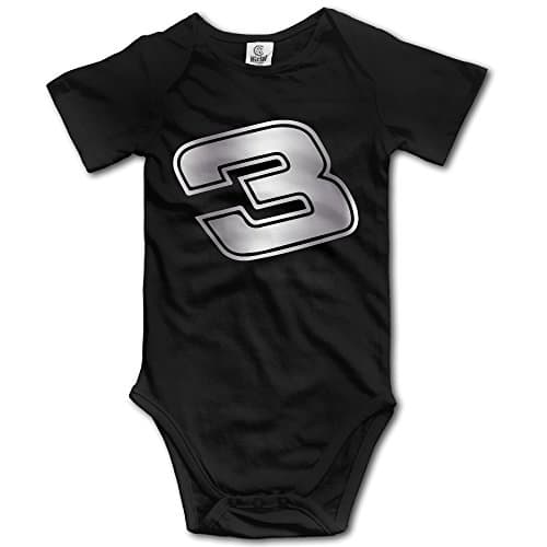 Nascar Number 3 Platinum Style Baby Sleeveless Romper Jumpsuit Black