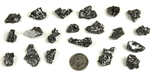 Meteorites (3-5 Grams Each) from Campo del Cielo in Argentina, Bonus: Tektite (2.5-4.5 Gram) and Certificate of Authenticity, Choose Quantity of 10, 20, or 40 Meteorites, Dancing Bear Brand (20)