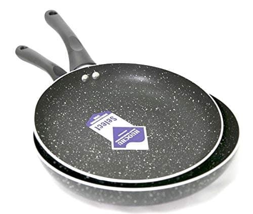2–Piece Non-Stick Frying pan Set Select 24 cm & 26 cm Granite Collection (Twin Pack) (Black)