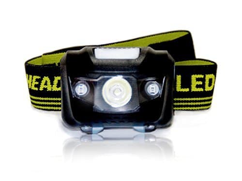 Leibnitz Best & Brightest Headlamp Flashlight with Red LED for Jogging, Camping, Reading, Biking, Caving, DIY and Emergency use. Weatherproof, Hands free Headlamp Flashlight..