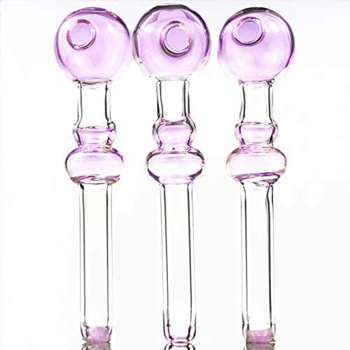 XcaAC 5 Inch Length Pink Pyrex Glass Artcrafts Pipe (5Pcs)