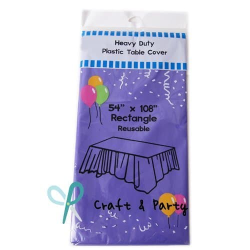 Evershine (6-Pack) Heavy Duty Plastic Table Covers Tablecloth (Reusable) (Rectangle 54" x 108", Purple)