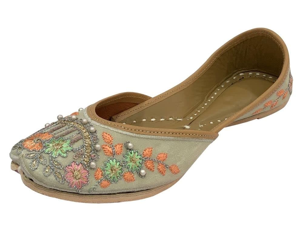 Step n Style Punjabi Juti Traditional Mojari for Women Bridal Shoes Ethnic Handmade Flat Jutti