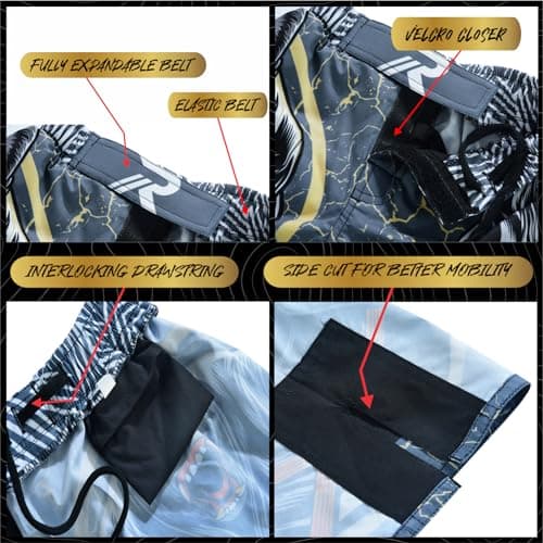 ROAR-INT Kids Mixed Martial Arts MMA Shorts BJJ Cross Training Gym Boxing Grappling Kickboxing Muay Thai Workout Shorts