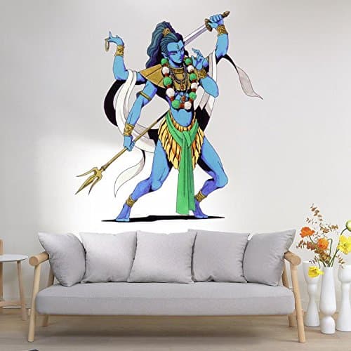 Shiva India Myth Cartoon Full Color Wall Decal, Shiva India Myth Cartoon Full Color Wall Sticker, K-226 FRST(20"x31")