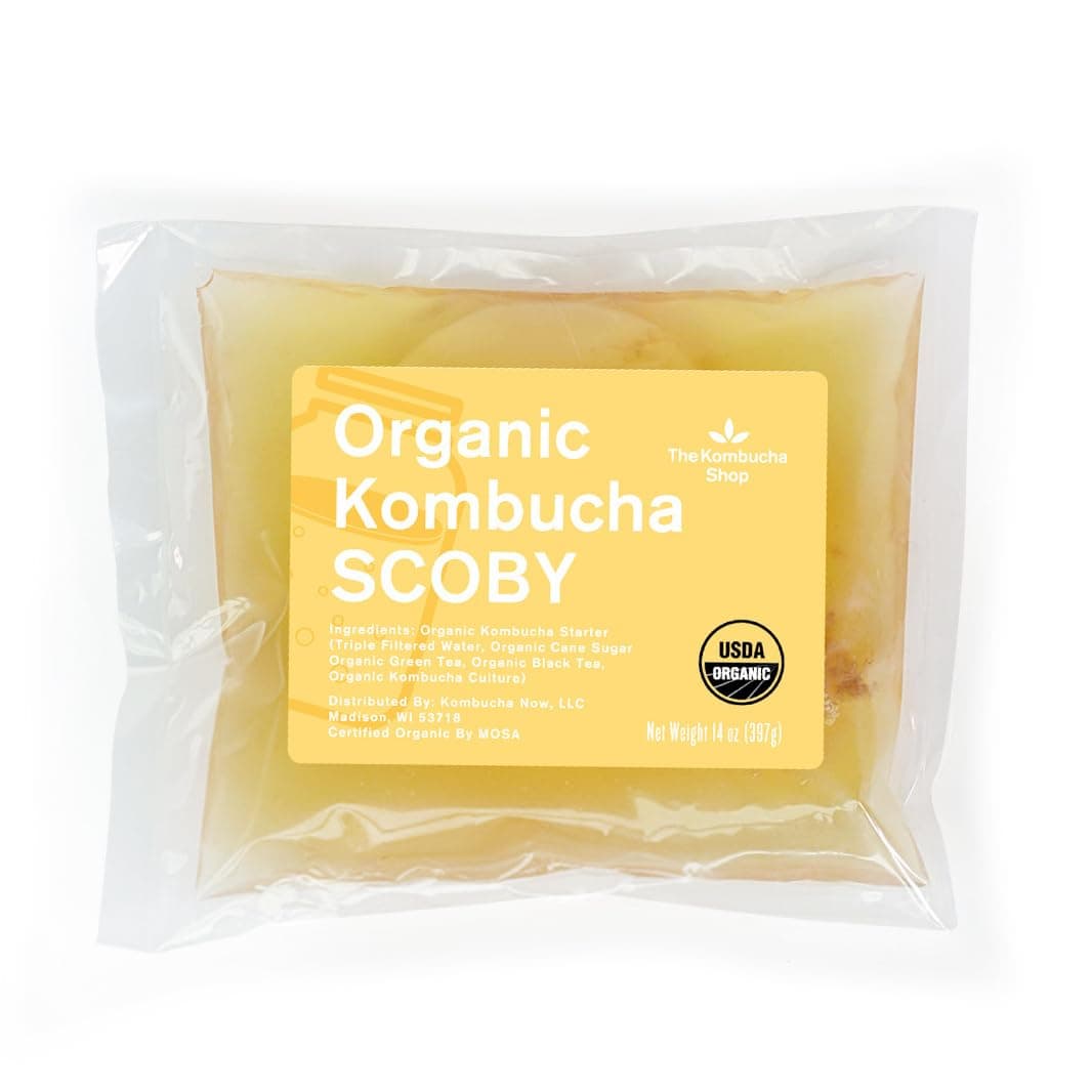 Organic SCOBY Kombucha Starter Kit - 100% Guaranteed to Brew - Fresh, Live Culture with Starter Liquid - The Kombucha Shop