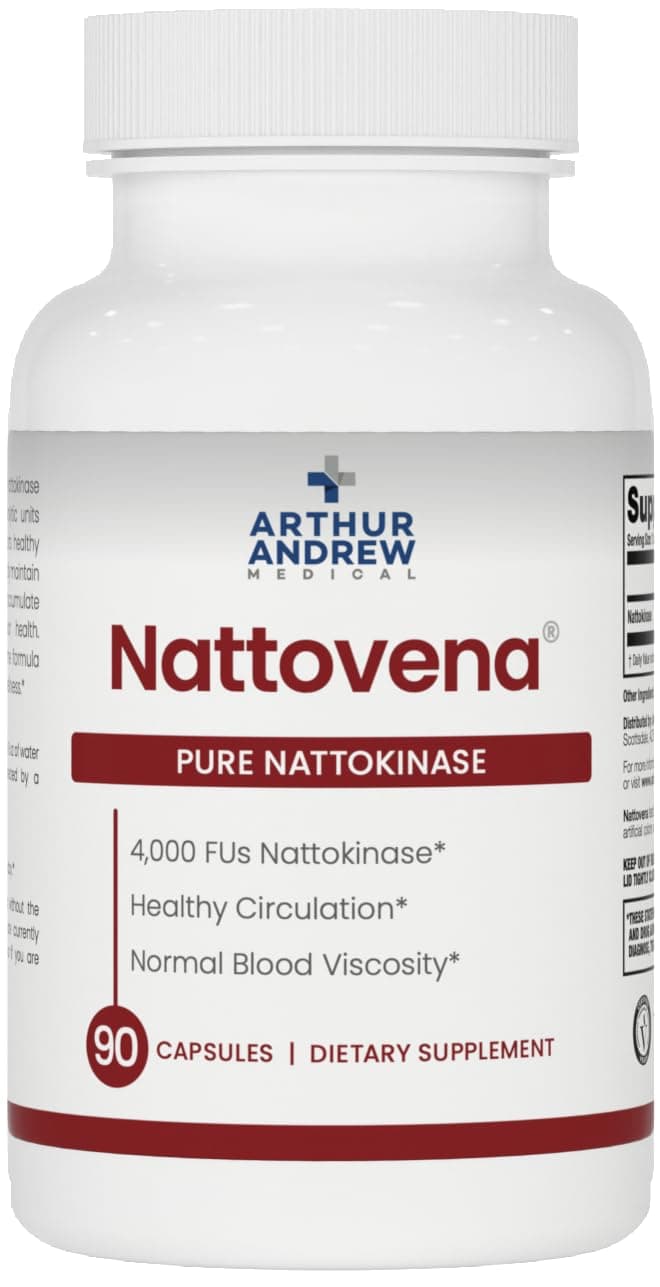 Arthur Andrew Medical, Nattovena, Pure Nattokinase Supplement, Double Strength 4,000 FUs per Capsule, 90