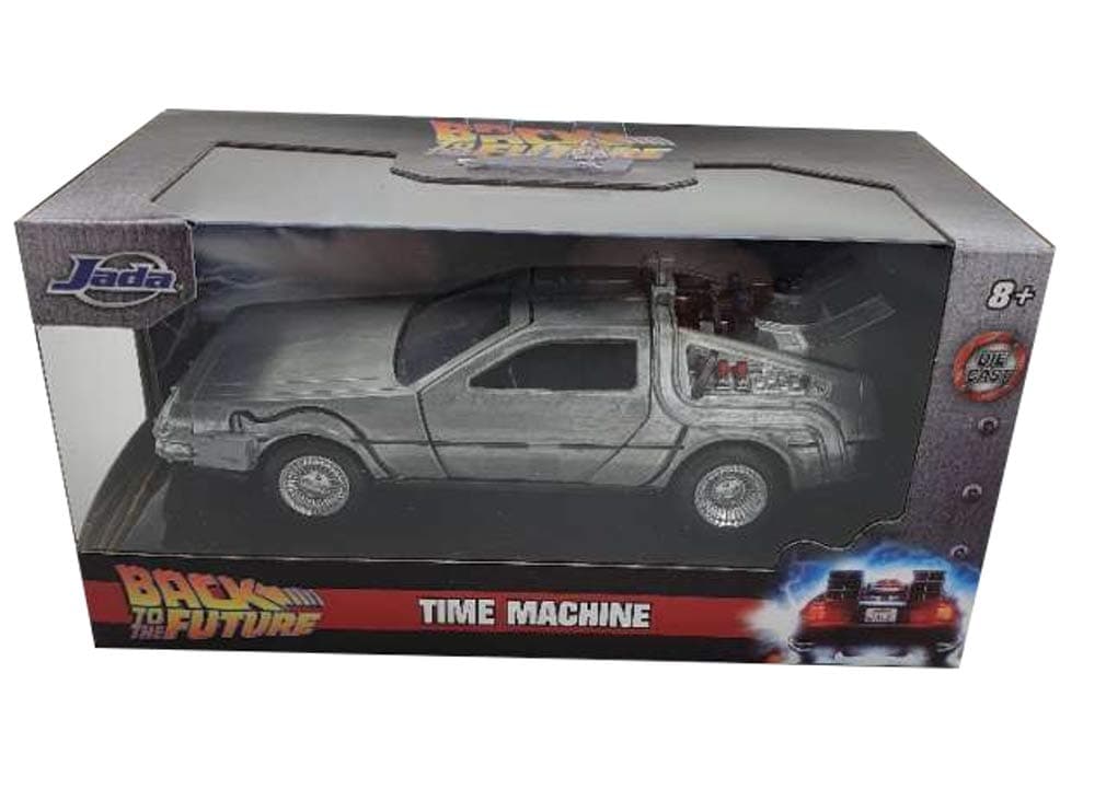 Back To The Future Hollywood Rides Diecast Model 1/32 Delorean Time Machine - Silver