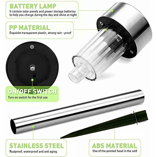 Garden Solar Lights for Outdoor, 12 Pack with Upgraded Solar Panel, Stake Lights for Walkway, Patio, Yard, Lawn, Driveway, IP65 Waterproof…