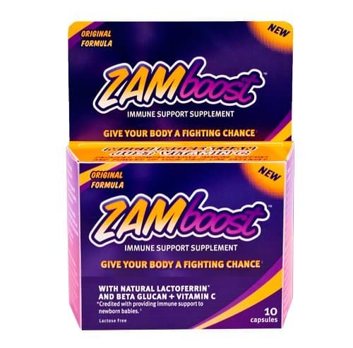 Zamboost Original (15 Day) Immune Support Supplement - Lactoferrin - Beta Glucan - Cold - FIU