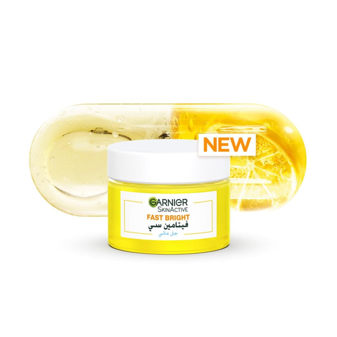 SkinActive Fast Bright Vitamin C and Niacinamide 48-Hour Hydrating Water Gel Cream Plump for Glass Skin, lightweight formula is fast absorbing, non-oily, non-sticky, no white residue 50ML