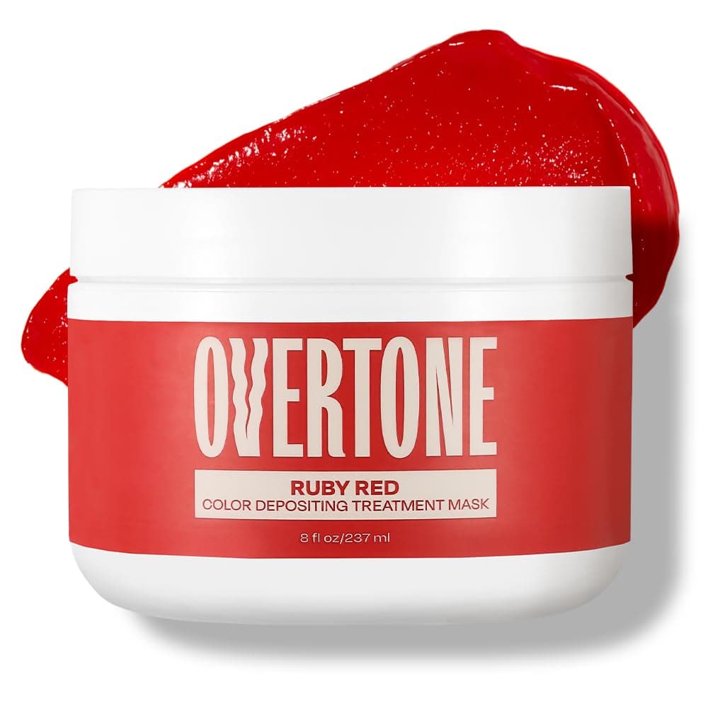OVERTONE oVertone Haircare Color Depositing Conditioner - 8 oz Semi-permanent Hair Color Conditioner With Shea Butter & Coconut Oil - Extreme Silver Temporary Cruelty-Free Hair Color (Extreme Red)