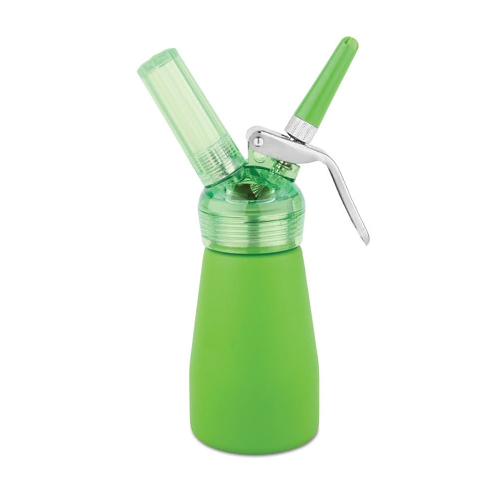 Professional N2O Aluminum Whipped Cream Dispenser with Nozzles and Cleaning Brush (250ml, Green)