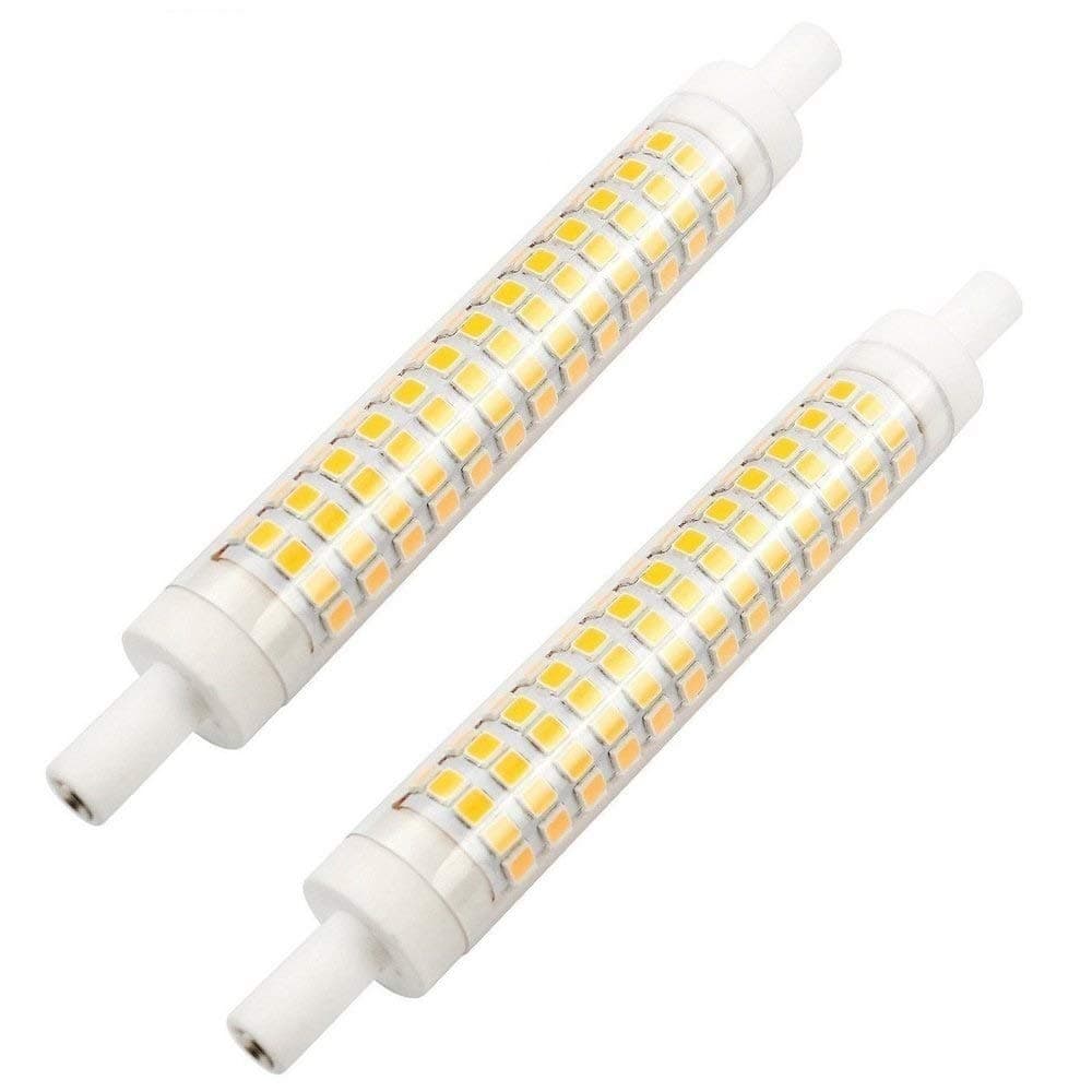 AscenLite 10W R7S Dimmable, Pack of 2, J118 LED Bulb 220-240V 118mm Warm White 75W Halogen Bulb Double Ended J type Replacement