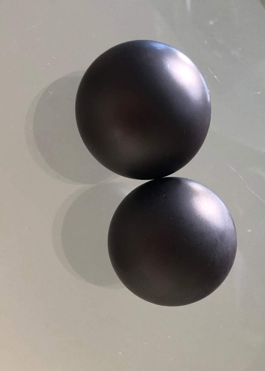 glass ball black, surface matted, 2 pieces