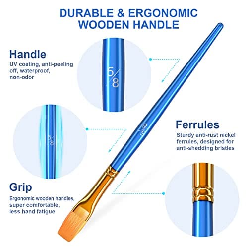 Paint Brush Set, Heartybay 10Pcs Paint Brushes for Acrylic Painting, Water Color Paintbrushes for Kids, Easter Egg Painting Brush, Face Paint Brush for Halloween, Round Pointed Tip Detail Small Brush