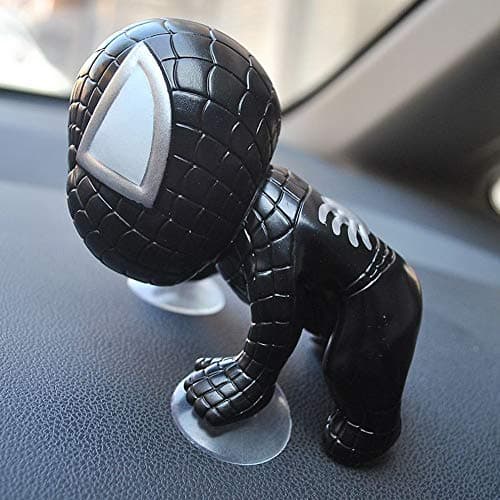 Car Suction Cup Spider Man Toys Window Mirror Vehicle Car Decoration (Black)
