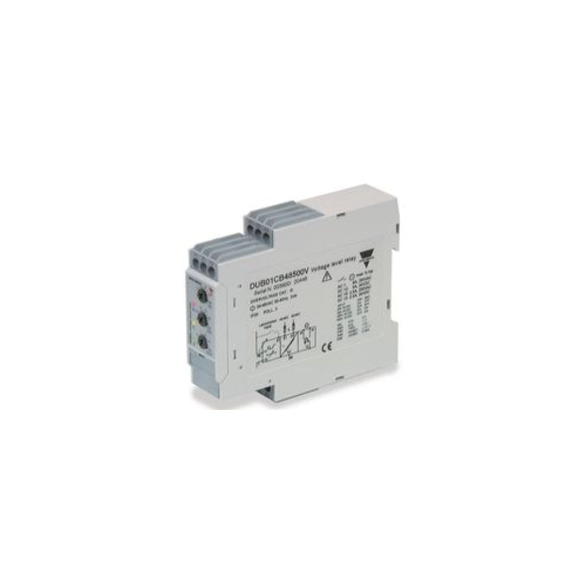 DUB01CB23500V 1 SPDT Relay Output, 115-230V, 1-Phase True RMS Monitoring Relay, 22.5X83.5X99.5MM HOUSING, DIN-Rail MOUNTING, IP20, Level, Measuring Range 2 to 500V AC/DC, Over OR U