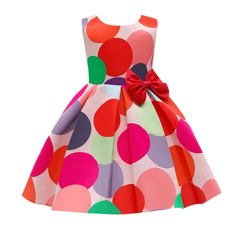 Niren EnterpriseBaby Girl Frock Polka Printed Ishq Frock for Kids Girl 1 to 7 Years