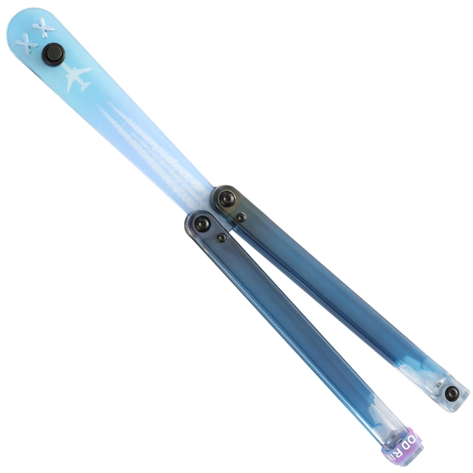 YZH GOAT Plastic Butterfly Knife Trainer,Plastic Balisong Trainer, Integral Channel Handle Matched with Copper Washer,Strong and Lightweight Build, Great for beginners.(FJ)