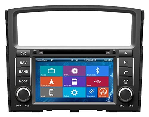 TamYu 7 Inch Touchscreen Monitor Car GPS Navigation System for MITSUBISHI PAJERO V97 2006 2007 2008 2009 2010 2011 2012 Car Stereo DVD Player +Free Backup Rear View Camera+Free US Map