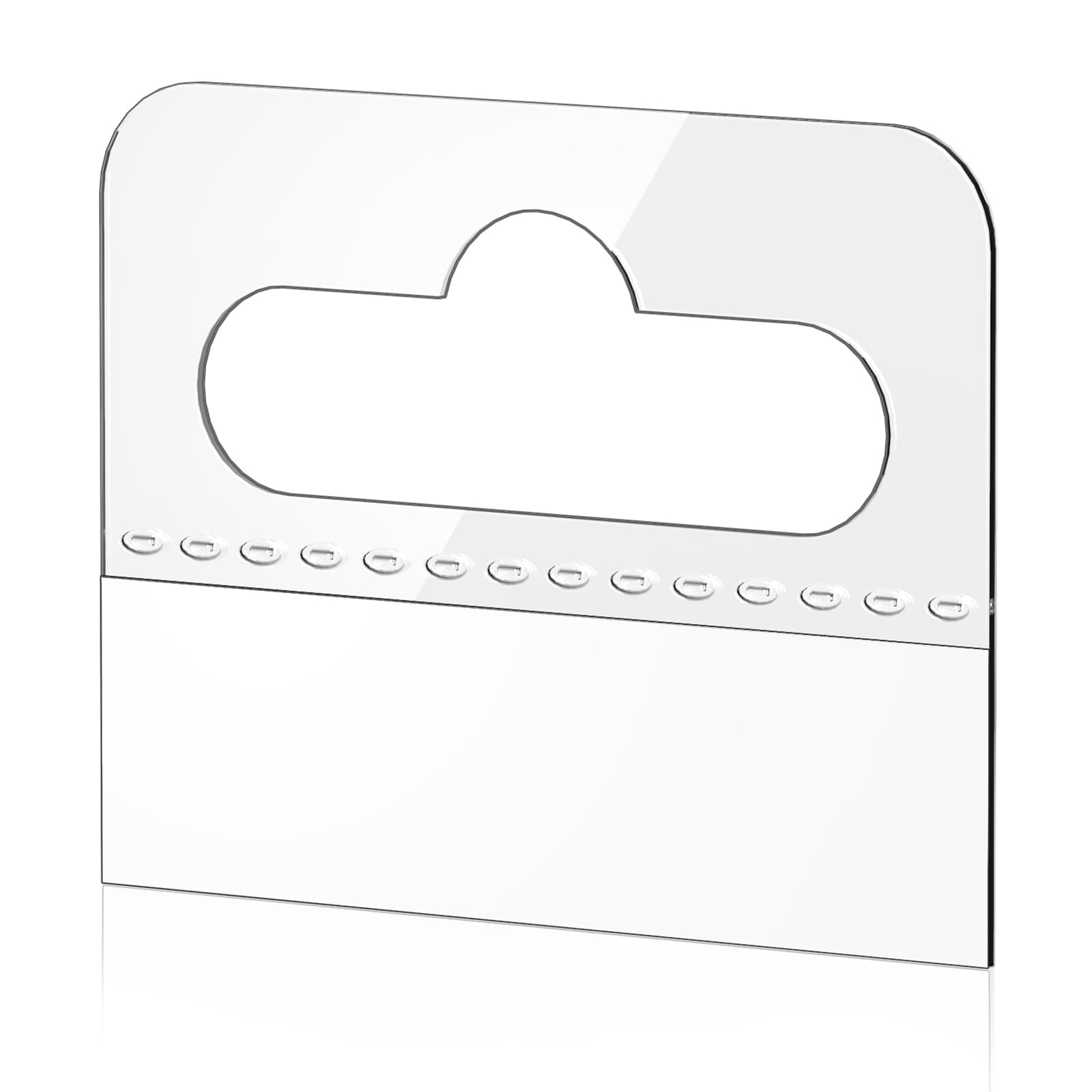 Tecreddy Hang Tabs, 200 Pcs Clear Sticky Hanging Tabs Slot Hole Self Adhesive Plastic Hang Tags for Hanging Retail Display, 1.8x1.6inch